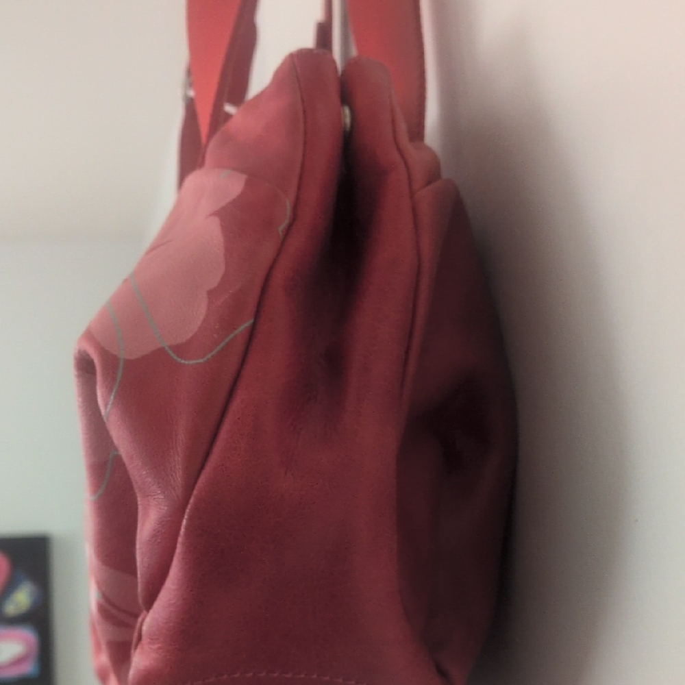 Vintage Italian Designer Mandarina Duck Red Leather Purse - Picture 4 of 11